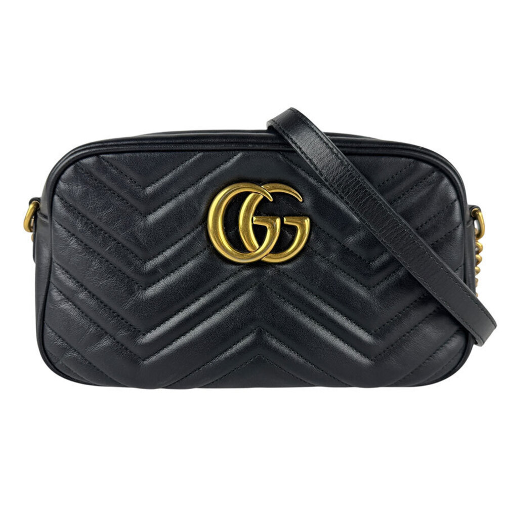 Gucci GG Marmont Leather Shoulder Bag Black